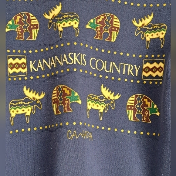 Vintage Kanaskis Country Canada Bears & Moose Sweatshirt - Picture 2 of 4
